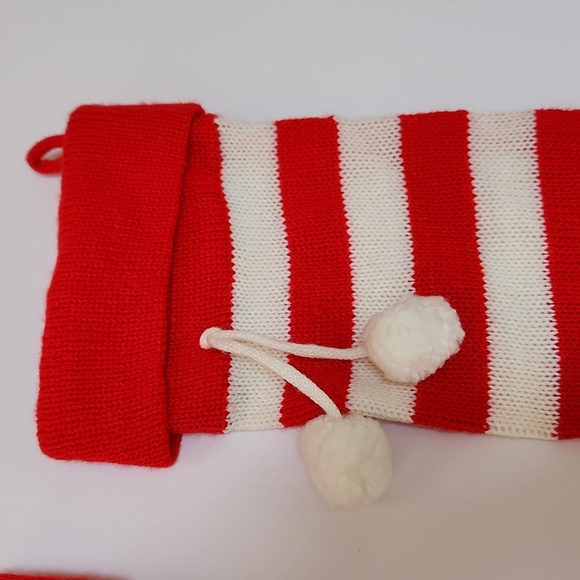 Vintage Knit Christmas Stockings Socks Retro Mid Century - Picture 2 of 9